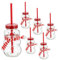 Cepewa Trinkglas Lebkuchenmann 6er Set | Füllmenge 440ml cm Glas Metall Kunststoff | Glas mit Deckel und Trinkhalm (1x 6er Set Schneemann)