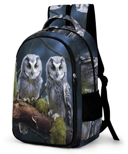 WCEECE Schulrucksack Jungen Teenager Personalisierter Vogel Eule Schulranzen Wasserdichter Großer Rucksack Jugend,Kinderrucksack