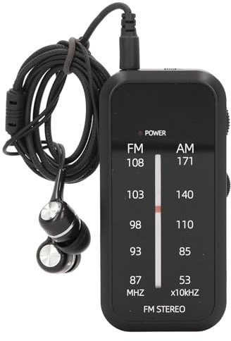 Mini Radio Estéreo Am FM, Radio Transistor con Pilas AAA, con Sintonizador Digital y Luz Indicadora, para Correr, Andar en Bicicleta, Caminar, Acampar