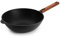 Woll Eco Logic QXR Wok - Induktiv -, Ø 30 cm, 10 cm hoch, mit abnehmbarem nachhaltigem Holzstiel - Geeignet für alle Herdarten, PFAS-frei, Antihaft-Versiegelung, Aluminiumguss