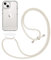 doqui Handyhülle mit abnehmbarem Band | Flexible Handykette verstellbar | Clear-Pearl (iPhone 14)