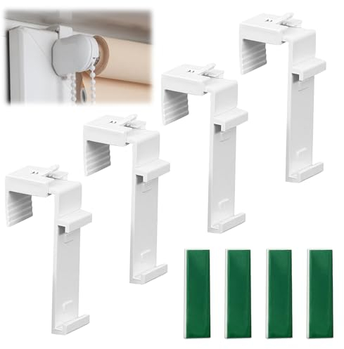 4 Pièces Support À Pince Long Pour Stores Enrouleurs Doubles, Support De Serrage Universel Avec Rail Support En Tissu Séparé Fixation Store Sans Percage Pour Stores Enrouleur Duo Stores Vénitiens (B)