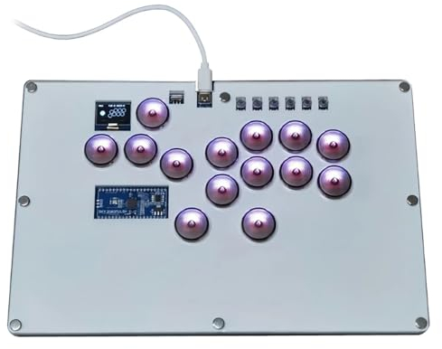 NEWFUN Arcade Fight Stick, T16 All Button Arcade Controller, Fighting Arcade Game Keyboard für PS4/Switch/PC/PS3 Street Fight keypad mit Turbo und benutzerdefiniertem RGB