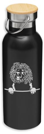 Spaniels Irish Water Cute Dog Eco, Acero Inoxidable, Botella Aislada, Tapa de Bambú