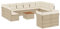 QJBSAVVA Lounge Tisch Outdoor Balkon Möbel Set Gartenlounge Outdoor Gartenset Tisch Und Stühle - 13-TLG. Garten-Sofagarnitur mit Kissen Beige Poly Rattan für Party Terrasse Garten Balkon