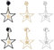 SUPERFINDINGS 3 Paar Stern Ohrclips Gold Silber Schwarz Doppel Stern Ohrringe Ohrclips Stern Ohrringe Baumelnde Hohle Stern Ohrhänger