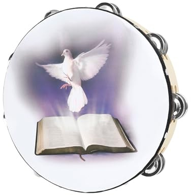 Bible Round Drum Glocken Doppelreihe Glocken Tambourine Handheld Percussion Instrument Für Kirchenparty Tambourine Für Erwachsene Kinder Kleine Handtrommeln