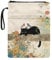 Wanyint Book Cover Book Sleeve Lightweight Book Protective Case with Zipper Washable Fabric Book Pouch 11.4 x 8.7 Inch for Book Lovers, Black Cat Bird Flower