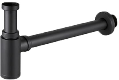 Sifone a bottiglia, in acciaio inox, per lavabo rotondo, kit di scarico per lavabo da bagno, nero opaco