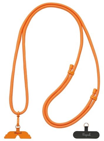 GOODAYY Phone Lanyard Crossbody, Adjustable Length with 1 Metal and 1 Nylon Patch, Universal Phone Strap Anti Theft Anti Drop Outdoor Sports Phone Accessory Lightweight Design 7mm Thick (Orange)