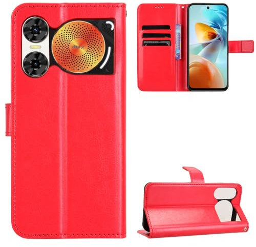 BellaCase ZTE Nubia Music 2 Coque [Étui Portefeuille] [Fonction Support] [Slots pour Cartes] [Couverture à Rabat Magnétique] Compatible avec Le Smartphone ZTE Nubia Music 2(Rouge)