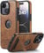 BinBoom Leather Case for iPhone 15 Case, Thin Flexible Soft Grip Luxury Cover, Protective Slim with Kickstand Shockproof Phone Cases Compatible with iPhone 15, Brown