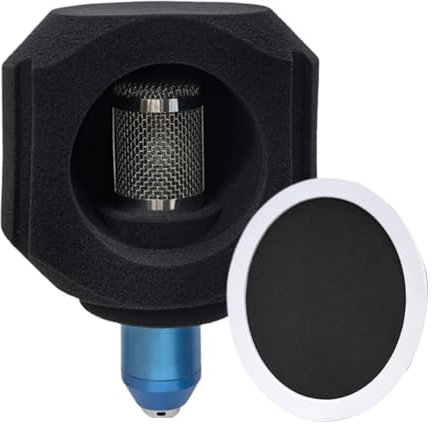 Mikrofon-Windschutz – Professioneller Mikrofonschutz | Tragbarer Mikrofonfilter | Schallabsorbierender Reflexionsfilter | Gesangsstudio Booth Schallschutz Schaum Akustik für Plattenstudios