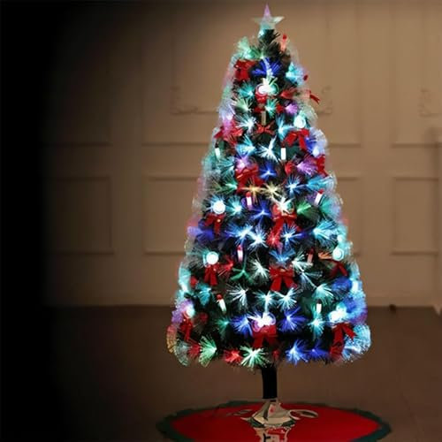árbol de Navidad - árbol de Fibra óptica de 60 cm, Baja tensión, iluminación RGBY. Ideal para Decorar y Dar un Toque Festivo en Cualquier Espacio.* #*