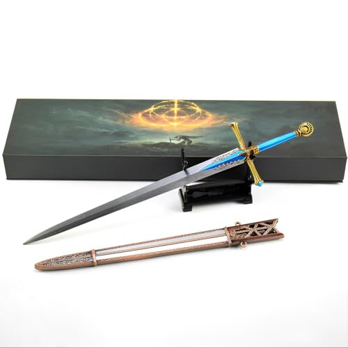 MCBEAN Elden Ring Sammlerstück, Carian Knight's Sword Model - Vollmetall 11,8 Zoll Spiel-Requisiten Schreibtisch-Dekoration Ornamente Spielesammlung Geschenk für Gamer-Fans