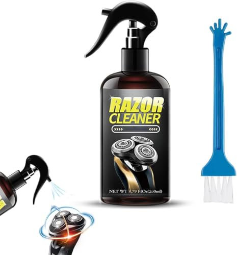 Universelles, effizientes Reinigungsspray für elektrische Rasierer, 260 ml, Reinigungslösung, Klingenreiniger mit Bürste, zum Reinigen, Schmieren und Rostschutz für die meisten Rasierer (1)