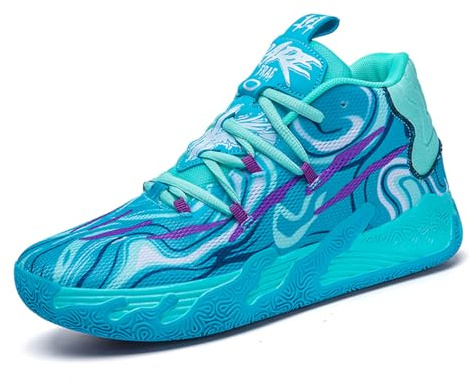 EmpressStride Herren High-Top Basketballschuhe mit Schnürsenkel – Modisch, Leicht & rutschfest | Lässiger Outdoor-Sneaker für Tennis, Walking, Volleyball(Blue,44 EU)