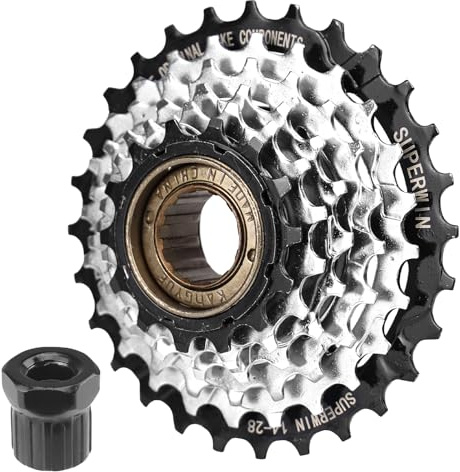 MEGHNA E-Bike Freilauf 6/7/8 Gänge 11-28 Teeth/11-32 Teeth Screw On Multiple Freewheel,geeignet für E-Bikes mit Heckantrieb (6 Speed-14-28T)