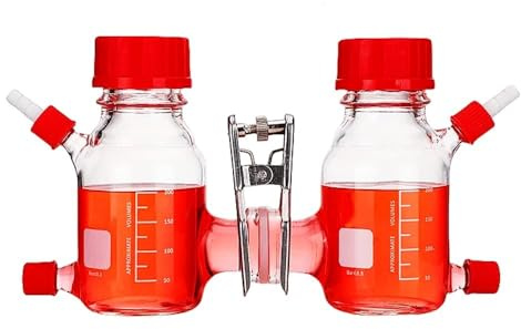 Reattore MEC di tipo II da 1 pezzo - Cella di elettrolisi microbica a doppia camera, reattore chimico elettrolitico di tipo H(500ml)