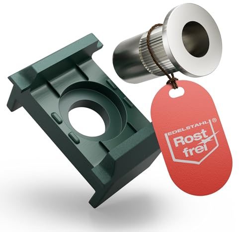 Qualinos 60x Doppelstabmattenzaun Befestigung Grün (6005) - Klemmbock & V2A Nietmutter - Profi Stabmattenzaun Zubehör für 40mm Pfosten - Ohne Schraube & Platte (Ersatzteil oder Abstufung)