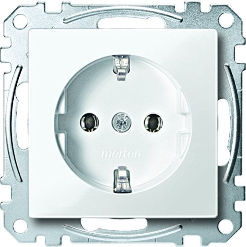 Merten Schuko-Steckdose Steckklemmen, System M, polarweiß glänzend, MEG2301-0319 (3 Steckdosen)