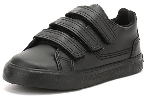 Kickers Infant Unisex Tovni Triple Strap School Shoes, Black, 8 UK Child