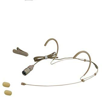 Gbbpro Wired Double Earhook Headset Boom Mini XLR Omni-Directional Microphone (for Audio-technica type 4 pin mini plug, Black)