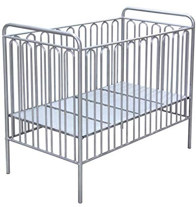 Kidsaw Babybett aus Metall, Vintage, 150 cm, silberfarben