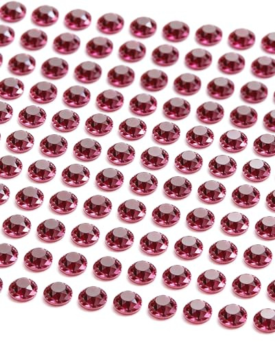 MOVOJA Strahlend Pink Glitzersteine Selbstklebend - 1200 Stk 3 mm | Klebe Glitzersteine Selbstklebend Kinder Kristall Sticker Edelsteine Zum Basteln Bastelsachen Sticker Glitzersteine Diamond