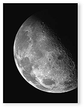MILUKA Kunstdruck zum Einrahmen als Wandbild/Poster mit Mond und Weltall, schwarz-Weiss Moon | Crescent Moon (30 x 40 cm)