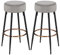 Duhome Barhocker 2er Set Barstühle Runde Tresenhocker Samt Bistrohocker mit Fußstütze für Bistro Küche Bar Café Esszimmer, Grau