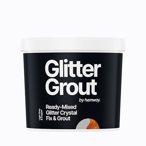 Hemway 2.5 L / 4.5 kg Copper Glitter with Light Grey Grout | Ready Mixed & Easy to Use | Suitable for Kitchen, Bathroom & Flooring | Waterproof & Mould Resistant | Non-Toxic & Cruelty Free