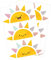 yabaduu Sonnen Wandtattoo Din A4 Set Wandaufkleber Wandsticker Aufkleber Sonne Deko für Kinderzimmer Babyzimmer (Gelb mit Gesicht (Y018))