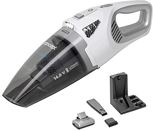 CONCEPT Hausgeräte VP4370, Concept Handstaubsauger VP4370 Perfect CLEAN 14,8 V Wet and Dry, Weiß, 0.45 liters, 80 Dezibel