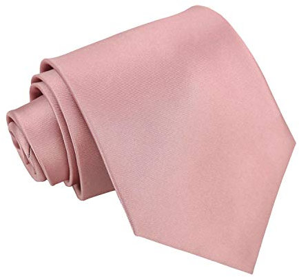DQT Hombres Llano Satin Boda Clásico Regular Corbata Rosa polvoriento