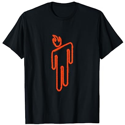 Billie Eilish Offizielles Feuer Blohsh T-Shirt - Herren, Unisex-Erwachsene, Schwarz, S, Kurzarm, Klassisch, Nachhaltig