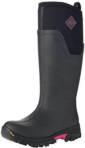 Muck Boots Damen Arctic Ice großer Achat Gummistiefel, Schwarz Hot Pink, 38 EU