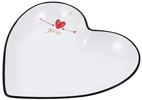 Cabilock 1 Pc Assiette En Céramique Amour Plateau De Bonbons En Céramique Assiette à Biscuits Plat De Collation Plateau De Collation Assiette à Gâteau Coeur Anneau Nourriture Plat De Fruits
