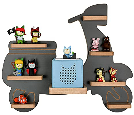 MR TEDDY BEAR Kinderregal Roller | Holzregal für die Toniebox und Tonies | Tonie-Regal hergestellt in der EU | Wandregal zum Spielen und Sammeln | Für Mädchen und Jungen | Anthrazit