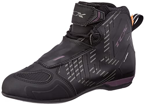 TCX - R04D Lady Waterproof Women's Motorcycle Boots, Mesh Upper with Hot-Melt Coating, Zip and Velcro Closure, Black