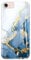 Luolnh Compatible iPhone SE 2022/2020/7/8 Case - Glitter Sparkle Marble Design Bumper Glossy Cover (White & Dark Blue)