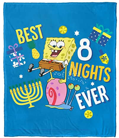 Northwest Silk Touch Überwurfdecke, 127 x 152,4 cm, Spongebob – Best Eight Nights
