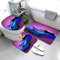 AOLIGL Badezimmermatte Set Luxus-Sportwagen 3D Drucken Violett Teppich Badezimmer Badgarnitur 3teilig Mikrofaser Bath mat U-förmigen Contour Matte- WC Vorleger 40 x60