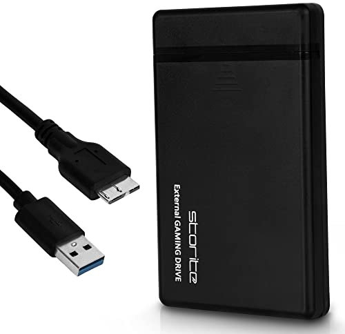 Storite External Hard drive 1TB portable hard drive gaming hard drive external hdd external data storage hard disk, Storage and backup drive for Mac, Laptop, PC, PS4, Gaming console - Black