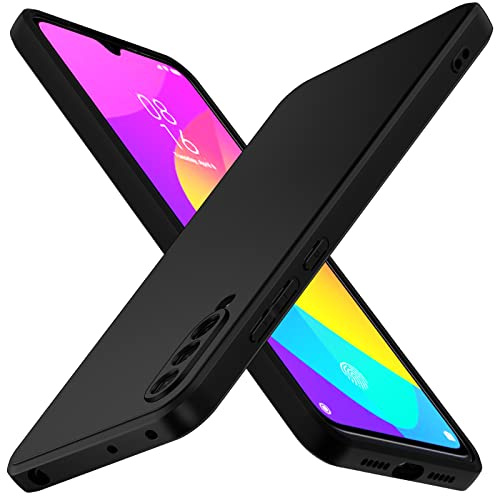 ivoler Silikon Hülle für Xiaomi Mi 9 Lite mit Kameraschutz, Ultra Dünne Weiche Stoßfest Schutzhülle Flexible TPU Matte Schwarz Handyhülle Kratzfest Case Cover