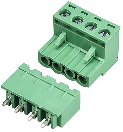 PATIKIL 4 Perno 5.08mm Passo Maschio Femmina PCB Vite Terminale Blocco, 20 Set per Elettrici