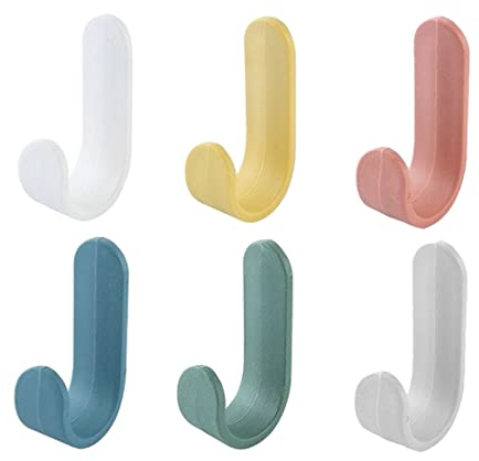 6 Perchas adhesivas Ganchos Adhesivos,Ganchos Radiador Toallero de Plástico,para pared Colgadores de pared adhesivos Colgador toalla baño, cuadros, trapos de cocina, llaves