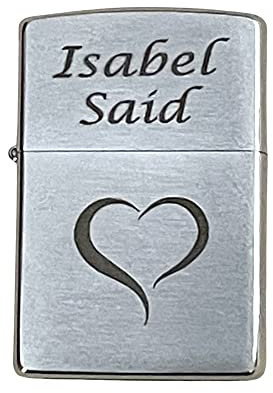 Regalo Grabado - Encendedor, Mechero Personalizado | Grabado con Texto o Dibujo Cumpleaños, Aniversario, Dia del Padre | (Brushed Chrome)