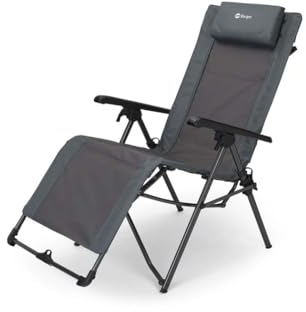 Berger Faltbare Relaxliege | Gartenliege klappbar | Sonnenliege Campingstuhl Outdoor | Campingliege Gartenstuhl Strandliege mit Kopfkissen | leicht & belastbar bis 120 kg