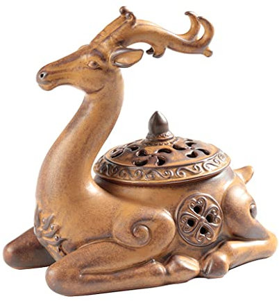 BONAD Antiker Keramik-Hirsch-Räucherofen, Haushalt, Innen-Räucherofen, kreativer großer Räucherofen, Ornament Retro